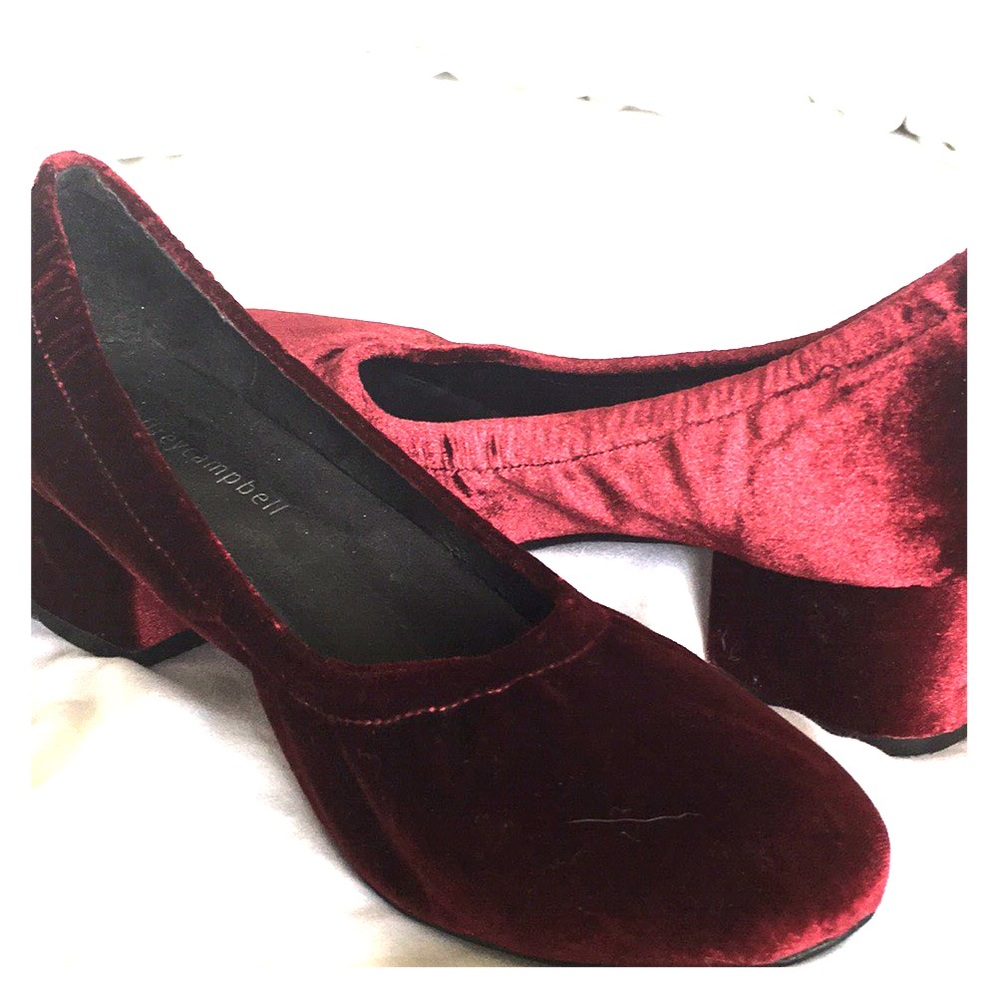 Jeffrey Campbell velvet block heels